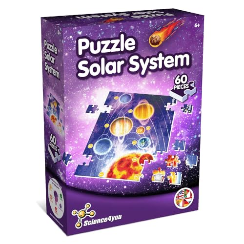 Science4you Sonnensystèm Puzzle für Kinder - 60-teiliges Puzzle über die Planeten des Sonnensystems, Puzzlespielzeug und Geschenk für Jungen und Mädchen ab 6 Jahren von Science4you