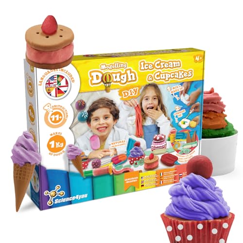 Science4you 1KG Spielknete für Kinder – Machen Sie Ihr Eigenes Eis und Cupcakes aus Knete Duftendes, Bunte Knete Bastelset für Kinder, pädagogisches Spielzeug Geschenk für Jungen & Mädchen 4 5 6 7+ Science4you 1KG Spielknete für Kinder – Machen Sie Ihr Eigenes Eis und Cupcakes aus Knete Duftendes, Bunte Knete Bastelset für Kinder, pädagogisches Spielzeug Geschenk für Jungen & Mädchen 4 5 6 7+ von Science4you