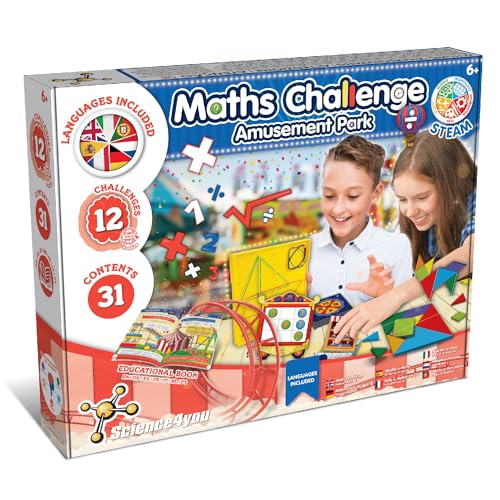 Science4you Herausforderung Mathematik - Mathe Spiele für Kinder - Lernspiele ab 6 Jahre mit 12 Herausforderungen und Montessori Mathematik Material - Montessori Brettspiel für Kinder 5 6 7 8+ Jahre von Science4you