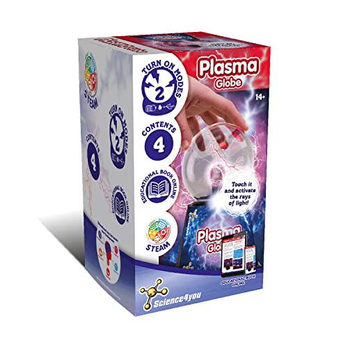 Science4you 80001000 Plasmaball-Plasma-Lampe Berührung und Stimme aktiviert, dient als Nachtlicht Enthält 1 Lehrbuch über Elektrizität-Ideales Wissenschafts-Kit, Spielzeug und Geschenk für Kinder Science4you 80001000 Plasmaball-Plasma-Lampe Berührung und Stimme aktiviert, dient als Nachtlicht Enthält 1 Lehrbuch über Elektrizität-Ideales Wissenschafts-Kit, Spielzeug und Geschenk für Kinder von Science4you
