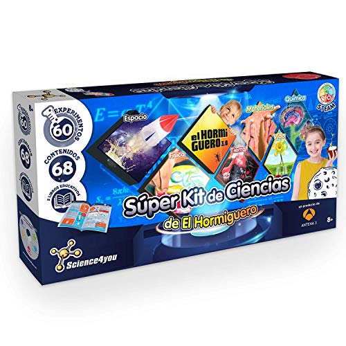 Science4you 80002755 Does not Apply Super Ant Science Kit-Wissenschaftliches Spielzeug mit 60 Experimenten und einem Lehrbuch, originelles Geschenk für Kinder ab 8 Jahren, Mehrfarbig, Mittel von Science4you