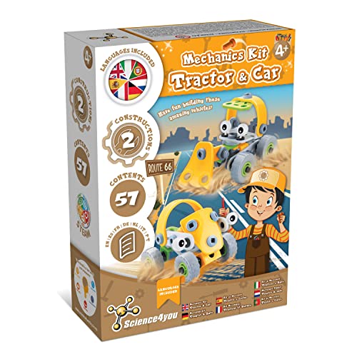 Science4you 80003542 Mechanik Baukasten ab Schraubspiel Traktor zum Schrauben und Montage Auto-Kreatives Bauset für Kinder, Pädagogisches Spielzeug 4 Jahre Junge, Large, Gelb Science4you 80003542 Mechanik Baukasten ab Schraubspiel Traktor zum Schrauben und Montage Auto-Kreatives Bauset für Kinder, Pädagogisches Spielzeug 4 Jahre Junge, Large, Gelb von Science4you