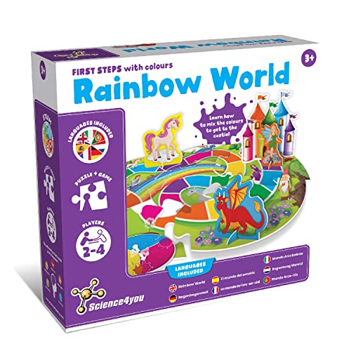 Science4you 80003548 Unicorn Erste Schritte Regenbogenwelt Märchenpuzzle zum Farben Lernen, Spielzeug und Lernspiele für Kinder, Puzzle Geschenk für Jungen und Mädchen ab 3 4 5+ Jahre von Science4you