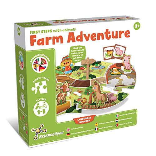 Science4you Erste Schritte Abenteuer auf dem Bauernhof - Puzzle Bauernhof ab 3+ Jahre: Lehrreich Tierpuzzle und Tiere Brettspiel - Montessori Puzzle, Spielzeug, Geschenke für Kinder ab 3 4 5 Jahre von Science4you