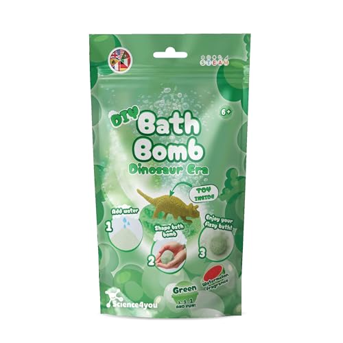 Science4you Badebomben Grüne Tasche für Kinder +6 – Badebomben Bausatz, Dinosaurier Educative Science Kits, Kosmetisches Experiment, Stem Toys, Kosmetisches Geschenk für Mädchen & Jungen Alter 6 7 8+ von Science4you