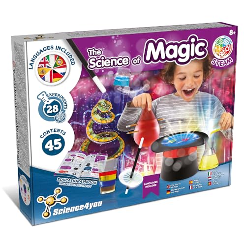 Science4you Die Wissenschaft der Magie - Zauberkasten für Kinder mit 28 Zaubertricks - Zauberkiste für Kinder mit Zaubertrank und vieles mehr! Zauberspiele und Gechenk für Kinder ab 8 Jahre, Mittel von Science4you