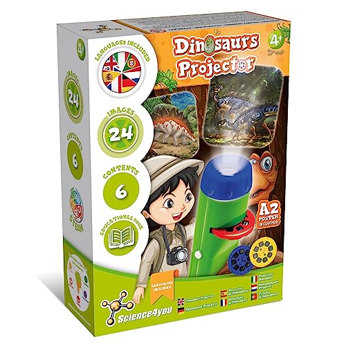 Science4you Dino Taschenlampe für Kinder ab 4+ Jahren - Dinosaurier Spielzeug: Projektor Lampe mit 24 Bilder, Dinosaurier Poster - Dino Geschenk, Paläontologie und Lernspielzeug für 4+ Jähren Science4you Dino Taschenlampe für Kinder ab 4+ Jahren - Dinosaurier Spielzeug: Projektor Lampe mit 24 Bilder, Dinosaurier Poster - Dino Geschenk, Paläontologie und Lernspielzeug für 4+ Jähren von Science4you