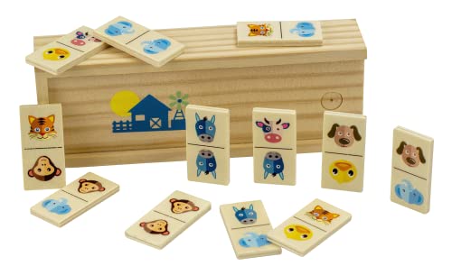 Science4you Dominosteine aus Holz für Kinder - Domino Spiel für Kinder ab 3 Jahre mit Farbenfrohe Tierbilder - Domino aus Holz STEM, EIN Holzspiel und Geschenke für Junge und Mädchen ab 3 Jahre von Science4you