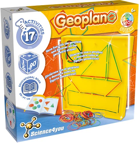 Science4you - Geoplane Set für Kinder ab 6+ Jahren - Lernspielzeug mit 17 Aktivitäten, Ideales Geometrie Set mit Geometrischen Formen und Mathe Spielen, Schulspielzeug für Kinder 6 7 8 9 Jahren von Science4you