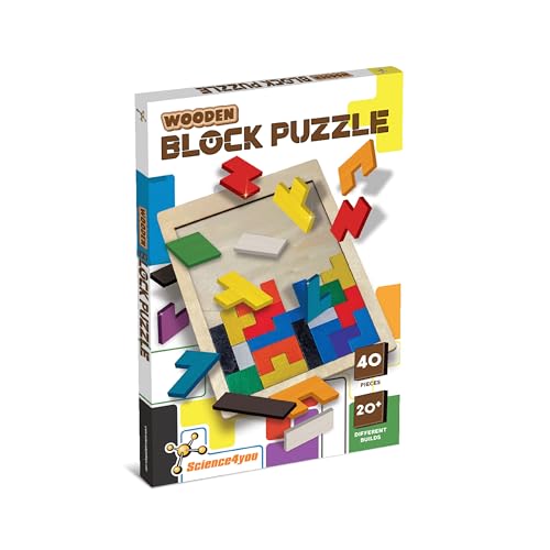 Science4you Holzpuzzle mit 40 Teilen für Kinder 3 4 5 6 Jahre alt – Hölzerne Puzzles, Tangram Spiel, Geschicklichkeitsspiel, Montessori Lernspielzeug für Jungen & Mädchen im Alter von 3 4 5 6+ Jahren von Science4you
