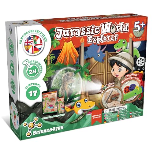 Science4you Jurassic World Explorer - Dino Spiel ab 4 5 6 Jahre mit Skelett, Dinoeier und mehr! - Dinosaurier für Kinder, 24 Experimente, Spielzeug und Geschenk für Jungen und Mädchen ab 5+ Jahren von Science4you