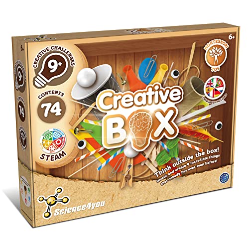 Science4you Kreativ Set für Kinder - Montessori Spielzeug mit 74 Bastelmaterial für Kinder, Spielzeug mit Bastelset für Kinder, Diy Set, Spiele und Geschenke für Mädchen und Junge, Mittel von Science4you