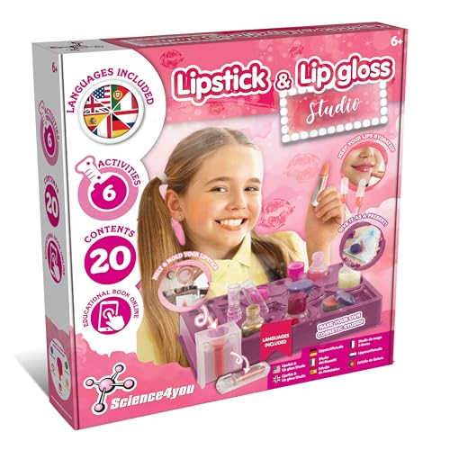 Science4you Lippenstift- und Lipgloss-Herstellungsset für Mädchen , Lipgloss und Lippenstifte Selbst Herstellen - 7 Beauty-Aktivitäten Inklusive, Originelles Geschenk für Mädchen 8 9 10 11+ von Science4you