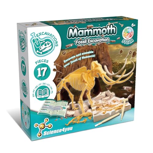 Science4you Mammut Dino Ausgrabungsset Kinder +6 - Archäologie Set Für Kinder mit 17 Teilen, Grab Dein Dinosaurier Spielzeug - Experimentierkasten, Kinder +6 Jahre von Science4you