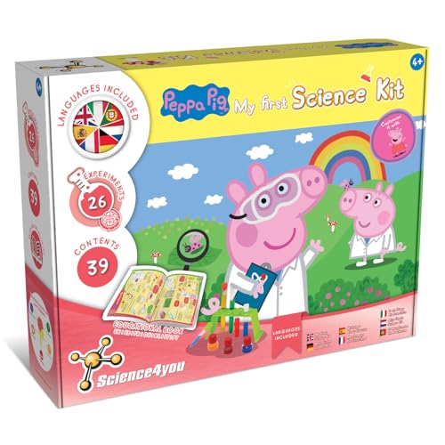 Science4you - Mein Erster Experimentierkasten mit Peppa Wutz - Wissenschaftskit Peppa Pig, 26 Experimenten für Kinder ab 4: Seifenblasen, Fingerfarben herstellen, Kinderspielzeug ab 4-7 Jahren, Mittel von Science4you