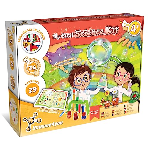 Science4you Mein erstes Experimentierkasten - Spiel mit 26 Experimente für Kinder ab 4 - Lernspielzeug mit Chemiebaukasten für Kinder, Spielzeug und Geschenke für Junge und Mädchen ab 4 5 6 7+ Jahre von Science4you