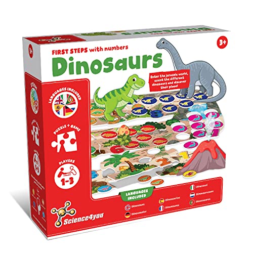 Science4you 3549 Lernspiel 55 Dinosaurierscheiben Set, Dino Kinder-Spiel Jahren mit Dinosaurier Puzzle ab 3 von Science4you