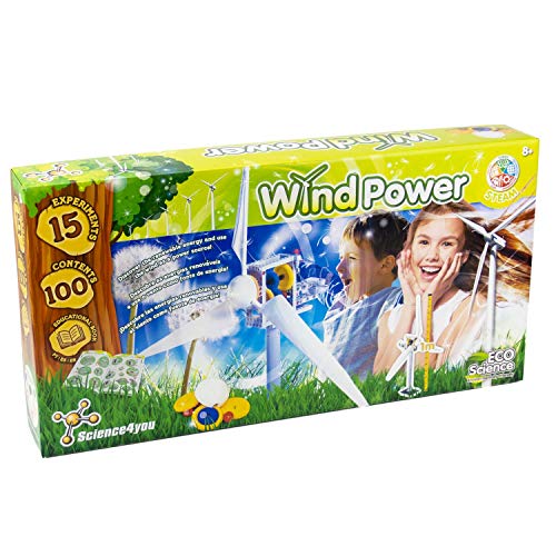 Science4you - Riesenwindmühle 1 Meter Wind. Ökologisches und pädagogisches Spielzeug für Kinder 8 9 10 Jahre alt. Verwenden Sie erneuerbare Energie zum Laden von Batterien von Science4you