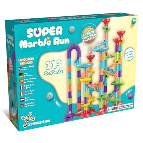 Science4you Super Murmelbahn ab 3+ Jahre - Murmelspiel mit Murmeln Enthalten, Kugelbahnen + 113 Stück, STEM Kugelspiel, Spielzeug und Geschenke ab 3+ Jahre für Jungen und Mädchen Science4you Super Murmelbahn ab 3+ Jahre - Murmelspiel mit Murmeln Enthalten, Kugelbahnen + 113 Stück, STEM Kugelspiel, Spielzeug und Geschenke ab 3+ Jahre für Jungen und Mädchen von Science4you