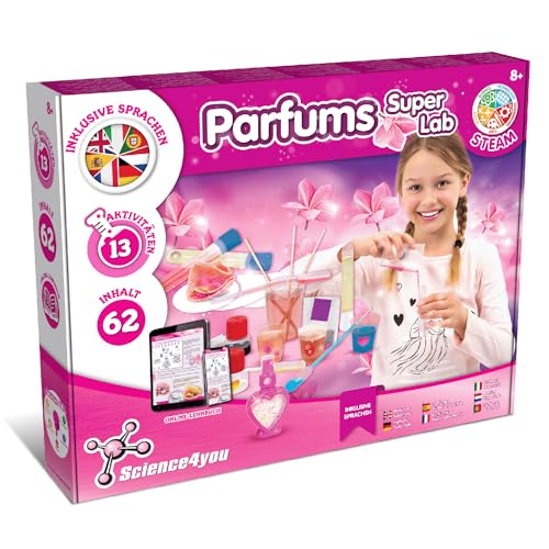 Science4you Super Parfümlabor für Kinder, 13 Experimente, mach dein eigenes Parfüm, Parfüm Selber Machen Set, Spiele und Geschenke für Kinder ab 8 Jahren von Science4you