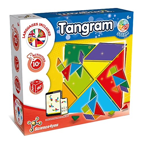 Science4you Tangram für Kinder - Montessori Puzzle Spiel mit 10 Herausforderungen zur Herstellung Geometrische Figuren - Puzzle aus Karton - Montessori Spielzeug und Knobelspiele für Kinder ab 6 jahre von Science4you