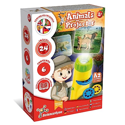 Science4you Tier Taschenlampe für Kinder ab 4+ Jahren - Tierspielzeug: Projektor Lampe mit 24 Bilder und Tier Poster - Tier Geschenk, Wissenschaftliches und Lernspielzeug für 4+ Jähren Science4you Tier Taschenlampe für Kinder ab 4+ Jahren - Tierspielzeug: Projektor Lampe mit 24 Bilder und Tier Poster - Tier Geschenk, Wissenschaftliches und Lernspielzeug für 4+ Jähren von Science4you