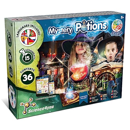 Science4you Zaubertränke Labor - Chemiekasten mit Experimente für Kinder 7 8 9 10+ Jahren, Magic Bastelset mit Zauberkessel, Spiele, Geschenk für Jungen & Mädchen von Science4you