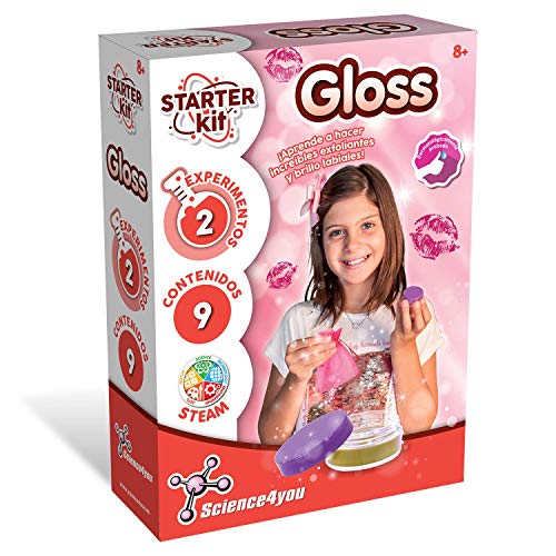 Science4you Starter Kit Lipgloss - Machen Sie Ihre eigenen Lippen, wissenschaftliches und pädagogisches Spielzeug, Kosmetikspiel, Dermatologisch getestet, 2 einfache und lustige Experimente für Kinder von Science4you