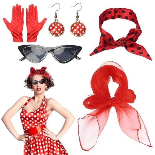 5 TLG Rockabilly Accessoires Damen, 50er Jahre Damen Kleid Zubehö, Rockabilly Kleider Damen, 50er Jahre Outfit Damen , Rockabilly Damen, 50er Jahre Kleider Damen, Für Mottoparty Retro Karneval Party 5 TLG Rockabilly Accessoires Damen, 50er Jahre Damen Kleid Zubehö, Rockabilly Kleider Damen, 50er Jahre Outfit Damen , Rockabilly Damen, 50er Jahre Kleider Damen, Für Mottoparty Retro Karneval Party von Scinzene
