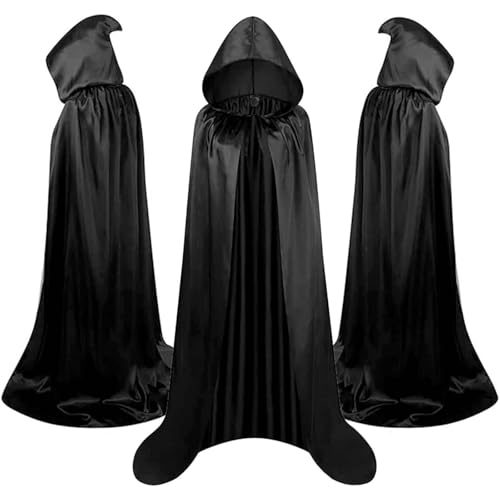 Halloween Kostüm, Umhang Schwarz 160cm, Halloween Kostüm Damen, Halloween Kostüm Kinder, Schwarzer Umhang, Vampir Kostüm Damen, Vampir Kostüm, Umhang mit Kapuze Halloween Kostüm, Umhang Schwarz 160cm, Halloween Kostüm Damen, Halloween Kostüm Kinder, Schwarzer Umhang, Vampir Kostüm Damen, Vampir Kostüm, Umhang mit Kapuze von Scinzene