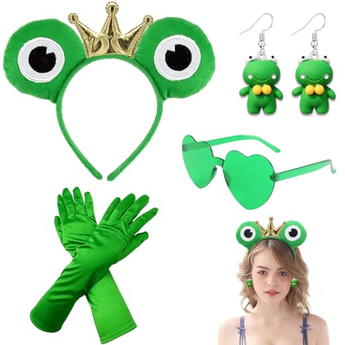 Scinzene 4 Stück Frosch Kostüm Kinder, Frosch Kostüm Erwachsene, Froschkönig, Kinder Frosch Haarreif, Frosch Haarschmuck, Handschuhe Für Frosch Kostüm Damen, Fasching Karneval Kostüm Damen Scinzene 4 Stück Frosch Kostüm Kinder, Frosch Kostüm Erwachsene, Froschkönig, Kinder Frosch Haarreif, Frosch Haarschmuck, Handschuhe Für Frosch Kostüm Damen, Fasching Karneval Kostüm Damen von Scinzene