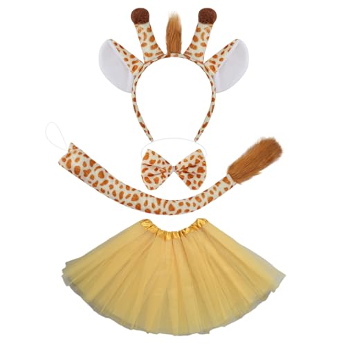 Scinzene 4-teiliges Giraffen Kostüm Kinder, Stirnband Schwanz Krawatte Tutu, Süßes Tierkostüm für Dschungelparty, Karneval Kostüm Kinder, Halloween Tierkostüm Scinzene 4-teiliges Giraffen Kostüm Kinder, Stirnband Schwanz Krawatte Tutu, Süßes Tierkostüm für Dschungelparty, Karneval Kostüm Kinder, Halloween Tierkostüm von Scinzene