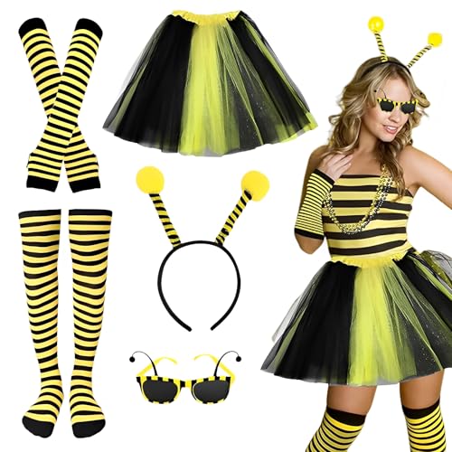 Scinzene 5 Stück Bienenkostüm Erwachsene, Bienenkostüm Damen, Bienen Kostüm Damen, Faschingskostüme Damen, Kostüm Biene Damen, Biene Kostüm Damen, Karneval Verkleidung Für Halloween Rollenspiele Party Scinzene 5 Stück Bienenkostüm Erwachsene, Bienenkostüm Damen, Bienen Kostüm Damen, Faschingskostüme Damen, Kostüm Biene Damen, Biene Kostüm Damen, Karneval Verkleidung Für Halloween Rollenspiele Party von Scinzene