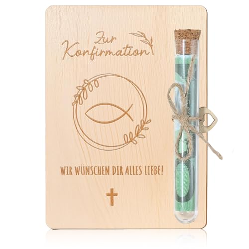 Scinzene Konfirmation Geschenk - Holz Geldgeschenk Verpackung mit Reagenzgläser, Kreatives Geschenk zur Konfirmation für Jungen und Mädchen, Personalisierbare Geschenkidee für Kommunion Scinzene Konfirmation Geschenk - Holz Geldgeschenk Verpackung mit Reagenzgläser, Kreatives Geschenk zur Konfirmation für Jungen und Mädchen, Personalisierbare Geschenkidee für Kommunion von Scinzene