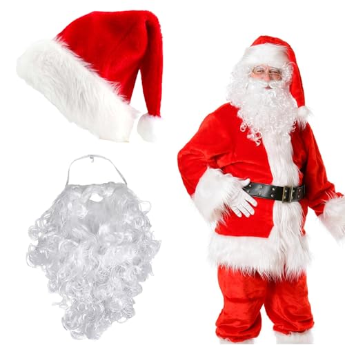 Scinzene Weihnachtsmütze Mit Weihnachtsmann Bart Für Erwachsene, Nikolausmütze Nikolaus Bart Set, Weihnachtsmützen, Weihnachtsmann Mütze, Nikolaus Mütze, Weihnachts Mütze, 2 In 1 Nikolaus Kostüm Scinzene Weihnachtsmütze Mit Weihnachtsmann Bart Für Erwachsene, Nikolausmütze Nikolaus Bart Set, Weihnachtsmützen, Weihnachtsmann Mütze, Nikolaus Mütze, Weihnachts Mütze, 2 In 1 Nikolaus Kostüm von Scinzene