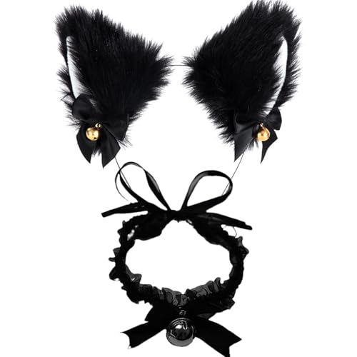 2 Stück Cat Ears, Katzenohren Haarreif, Katzenkostüm, Berkelen Katzenohren Haarreif, Cat Ears Stirnband Glöckchen Halskette, Katze Cosplay Set Katze Ohr Stirnband, Haarband Cosplay Katzenohren 2 Stück Cat Ears, Katzenohren Haarreif, Katzenkostüm, Berkelen Katzenohren Haarreif, Cat Ears Stirnband Glöckchen Halskette, Katze Cosplay Set Katze Ohr Stirnband, Haarband Cosplay Katzenohren von Scinzene