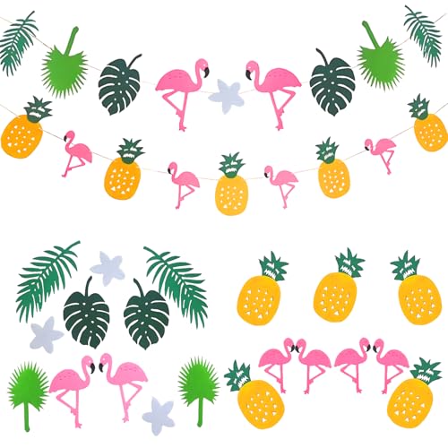 2 Stück Flamingo Deko, Hawaii Party Deko, Flamingo Geburtstag Deko Set, Urlaub Sommer Deko, Hawaii Dekoration Set Für Geburtstags Party Tropische Sommer Strand Zubehör von Scinzene