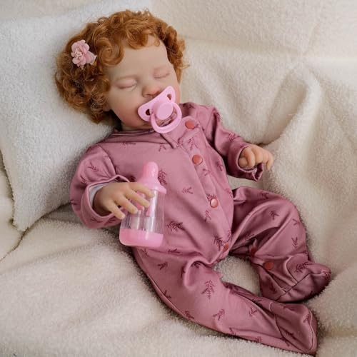 Scnbom 19zoll 48cm Reborn Babys silikon mädchen lebensechte Puppen wie echtes babypuppen Junge Toddler von Scnbom