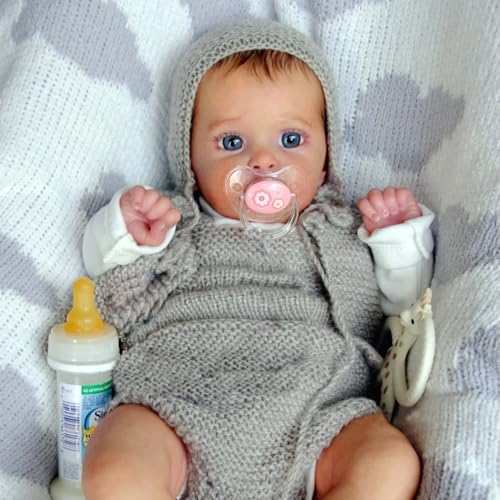 Scnbom 20zoll 50cm Reborn Puppen wie echte Babys mädchen silikon lebensechte babypuppe schlafend Toddler Puppe Augen zu Junge von Scnbom