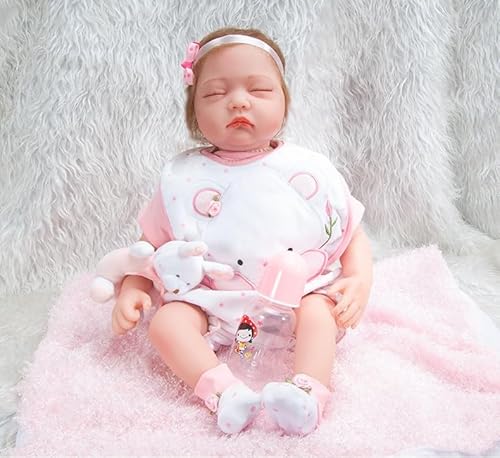 Scnbom Reborn Babys vollsilikon Puppen mädchen 20zoll 50cm lebensechte babypuppen wie echtes Toddler Junge von Scnbom