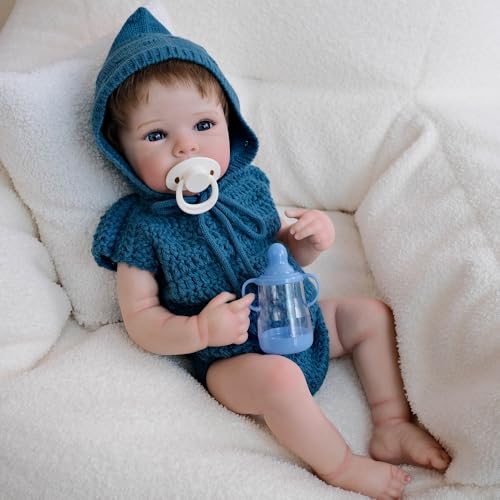 Scnbom Reborn Babys wie echtes vollsilikon Puppen 18zoll 46cm lebensechte babypuppen mädchen Toddler Junge von Scnbom