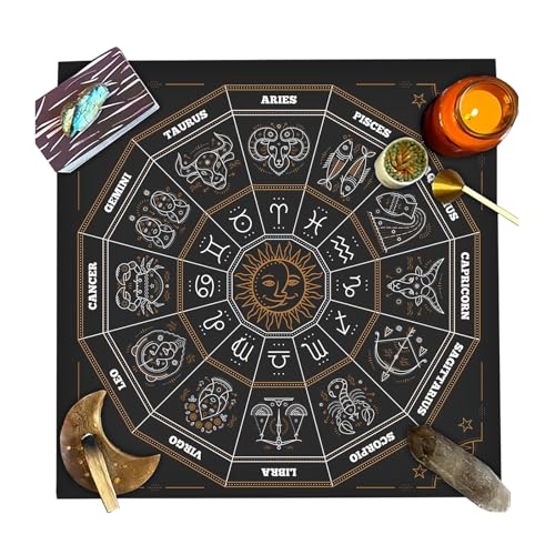 Scnvsi Wahrsagungskarten Tischdecke Wandteppich Mondphasenmuster Tarot Tischdecke Astrologie Hexerei Decktuch Wanddekoration Wahrsagereikarten Tischdecke Wanddekoration von Scnvsi