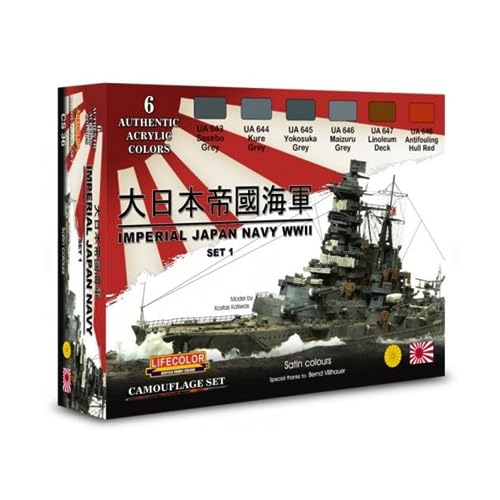 Sconosciuto Lifecolor CS36 Imperial Japan Navy WWII Acrylfarben Set 1 von Lifecolor