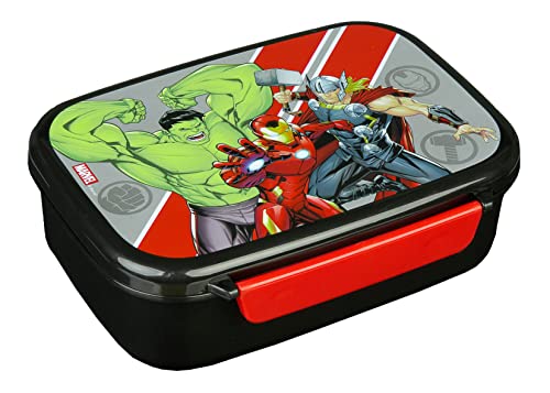 Scooli Avengers Brotdose Kunststoff mit Einsatz und Verschlussclip Brotzeitdose Lunchbox Geschenk für Kinder von Scooli