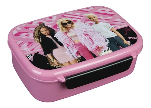 Scooli - Barbie Brotzeitdose - Mit herausnehmbarem Einsatz - Kindergarten Brotdose - Sandwichbox Schule - Brotzeitdose aus Kunststoff BPA frei von Scooli