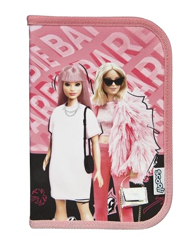 Scooli - Barbie Gefülltes Schüleretui - Komplettes Etui mit hochwertigen Stiften und mehr - All-in-One Schuletui - Praktisch für die Schule - Für Mädchen ab 6 Jahren von Scooli