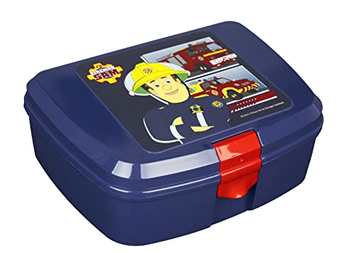 Scooli Brotdose für Kinder mit herausnehmbaren Einsatz - Feuerwehrmann Sam - Kindergarten Brotdose - Sandwichbox Schule - Brotzeitdose aus Kunststoff BPA frei - Sandwichbox - Lunchbox - Vesperbox von Scooli
