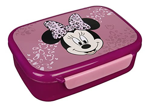 Scooli Brotdose für Kinder mit herausnehmbaren Einsatz - Minnie Mouse - Kindergarten Brotdose - Sandwichbox Schule - Brotzeitdose aus Kunststoff BPA frei - Sandwichbox - Lunchbox - Vesperbox von Scooli