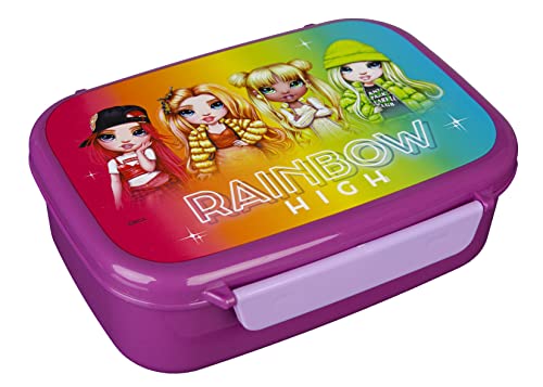 Scooli Brotdose für Kinder mit herausnehmbaren Einsatz - Rainbow High - Kindergarten Brotdose - Sandwichbox Schule - Brotzeitdose aus Kunststoff BPA frei - Sandwichbox - Lunchbox - Vesperbox von Scooli