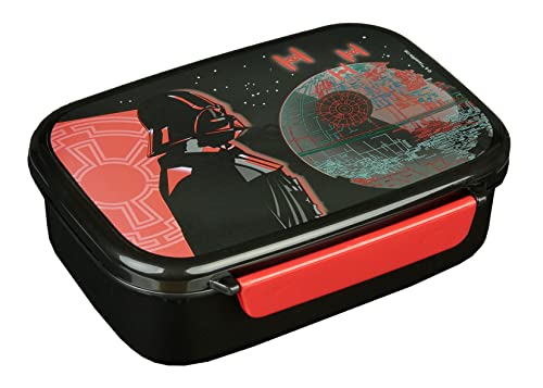 Scooli Brotdose für Kinder mit herausnehmbaren Einsatz - Star Wars - Kindergarten Brotdose - Darth Vader Sandwichbox Schule - Brotzeitdose aus Kunststoff BPA frei - Sandwichbox - Lunchbox - Vesperbox von Scooli